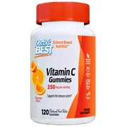 (2 pack) Doctor's Best Vitamin C Fruit Pectin Gummies, 250mg per Serving, Vegan, Orange Flavor, 120 Ct