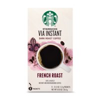 Starbucks VIA Instant Coffee Dark Roast Packets  French Roast  1 box (8 packets)