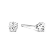 5 Point Tiny Diamond Stud Earrings In Solid Silver For Women, Teens and Girls!