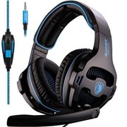 SADES SA810 Stereo Gaming Headset for Xbox One, PS4, PC, Controller, Surround Sound Over-Ear Headphones with Noise Cancelling Mic, Light Weight Design Volume Control for Laptop Mac Computer