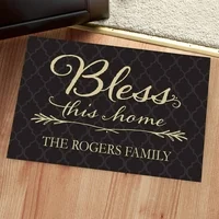 Bless This Home Personalized Oversized Welcome Doormat