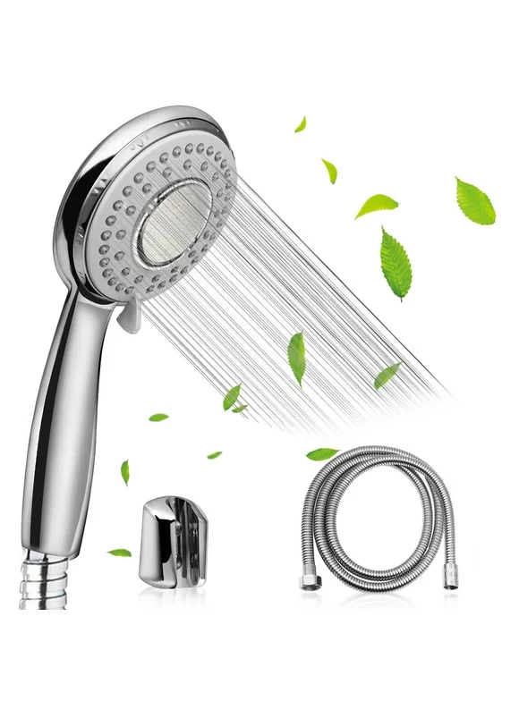 Shower Head, 5 Settings Shower Heads with Handheld, High Pressure Anti-Leak, Adjustable, Chrome