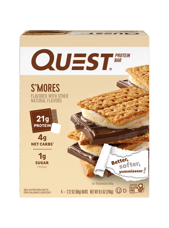 Quest Protein Bar, Smores, 20g Protein, 4 Ct