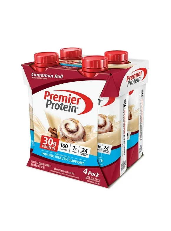 Premier Protein Shake, Cinnamon Roll, 30g Protein, 11 fl oz, 4 Ct