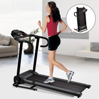 Murtisol Folding Electric Motorized Treadmill Machine 1100W Portable LCD Displayer Walking Running Cardio Exercise Fitness Home Gym Black