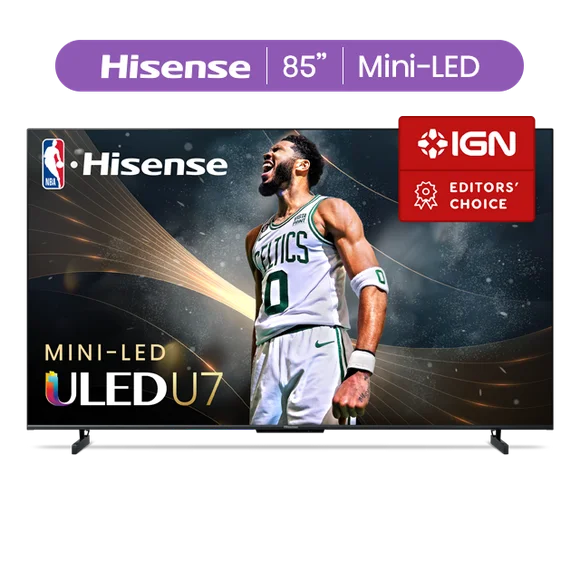 Hisense 85" Class U7 Series Mini-LED ULED 4K UHD Google Smart TV (85U7K) - QLED, Native 144Hz, 1000-Nit, Dolby Vision IQ, Full Array Local Dimming, Game Mode Pro