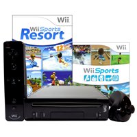 Refurbished Nintendo Wii Console Black with Wii Sports and Wii Sports Resort
