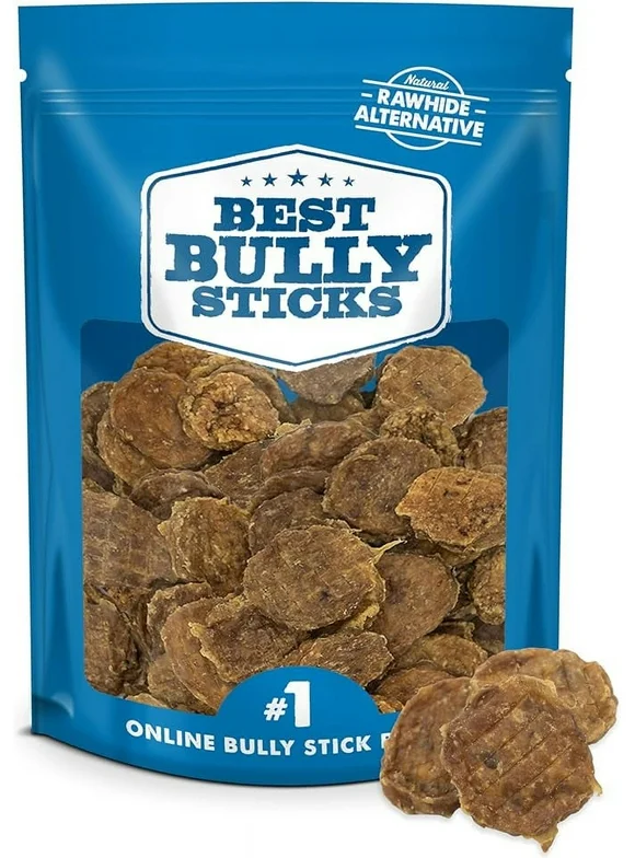 Best Bully Sticks 100% Beef Bully Stick Slider Crunchy Dog Treats (8oz.) - Made of All-Natural Bully Sticks - Bite-Sized & Highly Digestible
