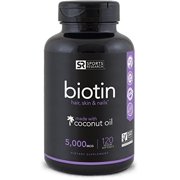 Biotin Enhanced with Coconut Oil for Hair Skin 120 Softgels by Sports Research
