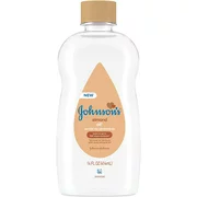 Johnson's Almond Oil for Baby and Adult Skin, Moisturizing Body and Massage Oil, Gentle and Nourishing Mineral Oil Formula with Pure Almond Oil, Paraben-Free, Phthalate-Free, Dye-Free, 14