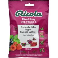Ricola Supplement Drops With Vitamin C, Mixed Berry 19 Each