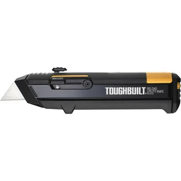 ToughBuilt 2023518 6.5 in. Retractable Reloading Utility Knife, Black