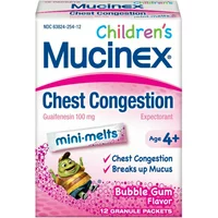 Mucinex Children's Chest Congestion Expectorant Mini-Melts, Bubblegum, 12 ct