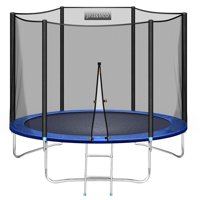 JINS&VICO Trampoline 10FT for Kids with Enclosure, Indoors Outdoors Exercise Kids/Adult, 661LBS Capacity 3-4 Kids, Waterproof Mat And Inclined ladder, Safe Kids' Trampoline Play