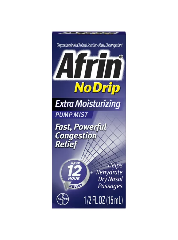 Afrin No Drip 12 Hour Nasal Decongestant Pump Mist - 15 mL