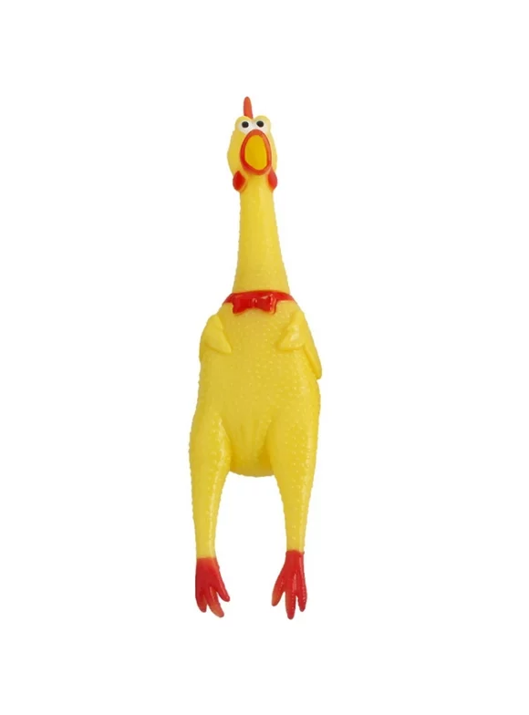 Clearance!Screaming Rubber Chicken,Squeaky Noise Yellow Chicken Toy Dog Chew Toy