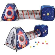 UTEX 3pc Space Astronaut Kids Play Tent, Pop Up Play Tents with Tunnels for Kids, Boys, Girls, Babies and Toddlers, Indoor/Outdoor Playhouse Stem Inspired Design W/Solar System & Planet