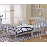 Zimtown Baby Toddler Bed Kids Children Wood Bedroom Furniture w/ Safety Rails,Gray