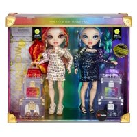 Rainbow High, Special Edition Twin (2-Pack) Fashion Dolls, Laurel & Holly De'ViousDressed in Multicolored Rainbow Metallic Printed Outfits with Doll Accessories, Great for Kids Ages 6-12