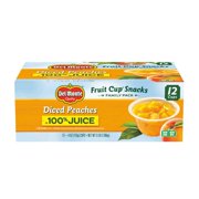 Del Monte Fruit Cup Snacks Diced Peaches in 100% Juice, 48 Oz, 12 Count