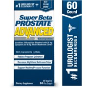 Super Beta Prostate Advanced - Urologist Recommended Prostate Supplement for Men with Beta-Sitosterol, Vitamin D3, Lycopene and Reishi Mushroom to Decrease Bathroom Trips, Capsules, 60 Ct