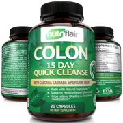 NutriFlair 15 Day Quick Colon Cleanse - 30 Capsules -  Supports Weight Loss, Flushes Out Harmful Toxins, Promotes Healthy Bowel Movement, Detox, Increased Energy Levels - Advanced Cleansing Formula