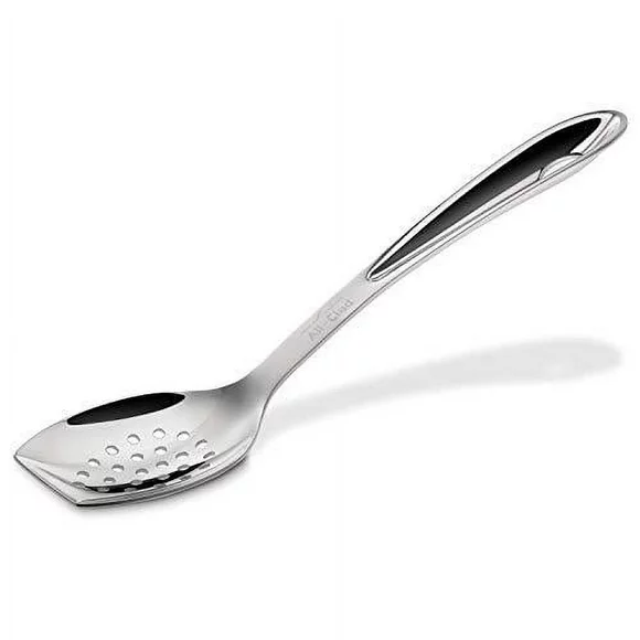 all-clad t233 stainless steel cook serving slotted spoon, silver