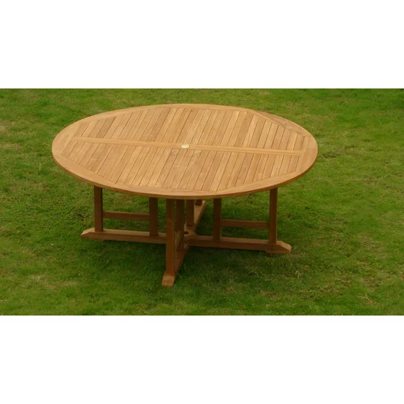 72" Round Dining Table Outdoor Patio Grade-A Teak Wood WholesaleTeak #WMDT72