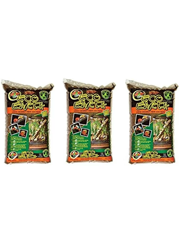 Zoo Med Eco Earth Loose Coconut Fiber Substrate, Pack of 3, 8 Quart