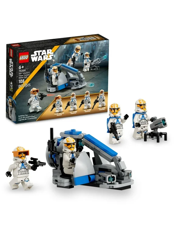 LEGO Star Wars 332nd Ahsokas Clone Trooper Battle Pack 75359 Building Toy Set with 4 Star Wars Figures Including Clone Captain Vaughn, Star Wars Toy for Kids Ages 6-8 or any Fan of The Clone Wars