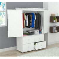 70.9" White Solid Composite Wood Dresser with 2 Doors and 4 Drawers