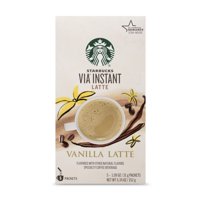 Starbucks VIA Instant Coffee Flavored Packets  Vanilla Latte  1 box (5 packets)