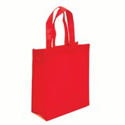 Non-woven Reusable Shopping Grocery Tote Bags, Heavy Duty Non-woven Polypropylene, Small Gift Tote Bag, Book Bag , Non Woven Bag Multipurpose Art Craft Screen Print School Bag (Set of 10, RED)