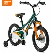Royalbaby Boys Girls Kids Bike 16inch Explorer Bicycle Front Suspension Aluminum Child's Cycle with Disc Brakes Green