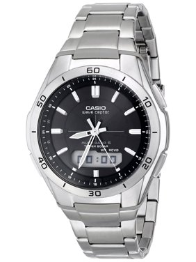 Casio Men's Waveceptor Solar Atomic Ana-Digi Watch, Silver