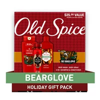 Old Spice Bearglove Holiday Gift Pack, Includes Body Wash, Body Spray and 2-in-1 Shampoo & Conditioner