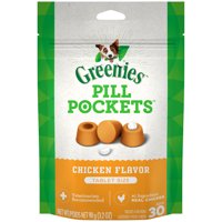 Greenies Pill Pockets Tablet Size Natural Dog Treats, 3.2 oz. Pack (Various Flavors)