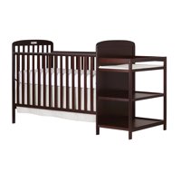 Dream On Me Anna 4-in-1 Convertible Crib and Changer, Cherry