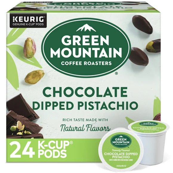 Green Mountain Coffee Roasters, Chocolate Dipped Pistachio Flavored Light Roast K-Cup Coffee Pods, 24 Count
