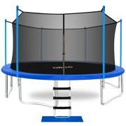 ORCC 2020 New Upgrade 15 14 12 10 FT Outdoor Trampoline,TUV Certificated Yard Trampoline with Enclosure Net Jumping Mat Spring Pad,All accessories for Kids Trampoline