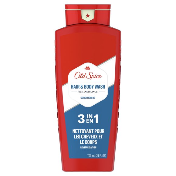 Old Spice High Endurance Men's 3-in-1 Shampoo Conditioner & Body Wash, 24 fl oz