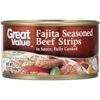 (2 Pack) Great Value Fajita Seasoned Beef Strips in Sauce, 12 oz