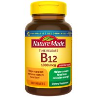 Nature Made Vitamin B12 1000 mcg Time Release Tablets, 180 Count for Metabolic Health