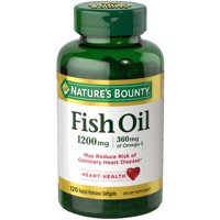Nature's Bounty® Fish Oil, 1200 mg Omega-3, 120 Rapid Release Softgels, Dietary Supplement for Supporting Cardiovascular Health*