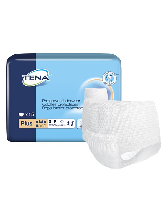 TENA ProSkin Plus Protective Disposable Underwear Pull On with Tear Away Seams Small, 72631, 60 Ct