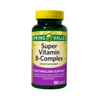 Spring Valley Super Vitamin B-Complex Dietary Supplement, 100 count