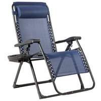 Costway Zero Gravity Chair Oversize Lounge Chair Patio Heavy Duty Folding Recliner - Blue