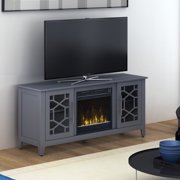 Clarion TV Stand for TVs up to 60" with Electric Fireplace, Cool Gray