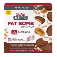 SlimFast Keto Fat Bomb Snack Cup, Peanut Butter Chocolate, 14 Count