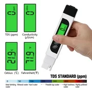 TDS Water Tester Digital Meter Test Pen , 3 in 1 TDS, Temperature and Conductivity Meter with Carry Case, 0-9999ppm, Ideal ppm Meter for Drinking Water, Aquariums and More